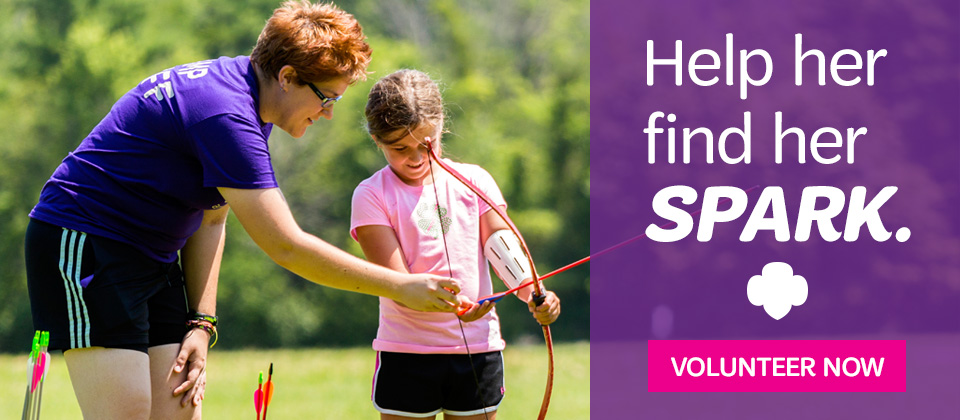 Help her find her spark. Volunteer with Girl Scouts today.
