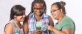 girls texting on phone