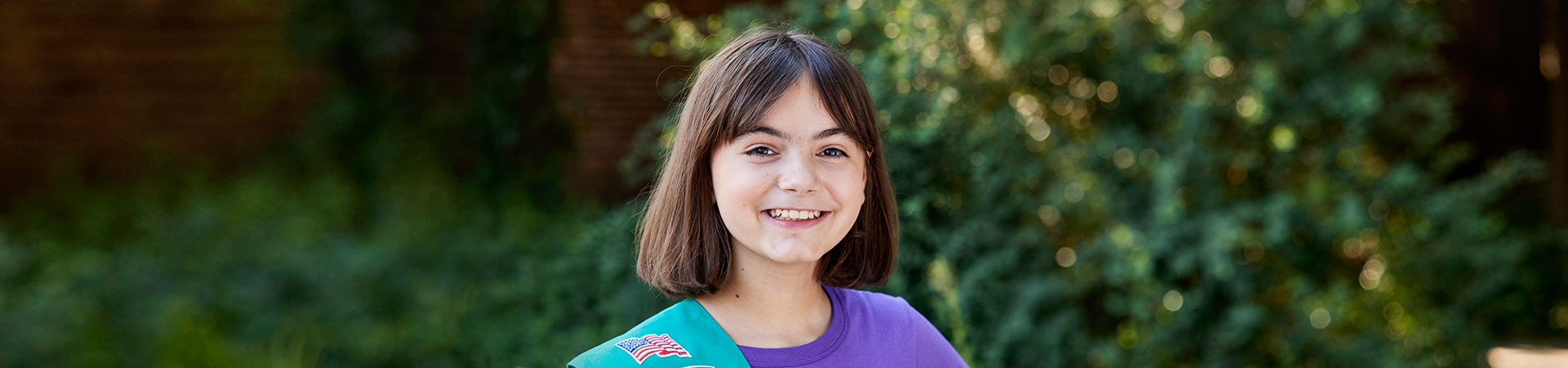  Portrait of Girl Scout Junior smiling. 